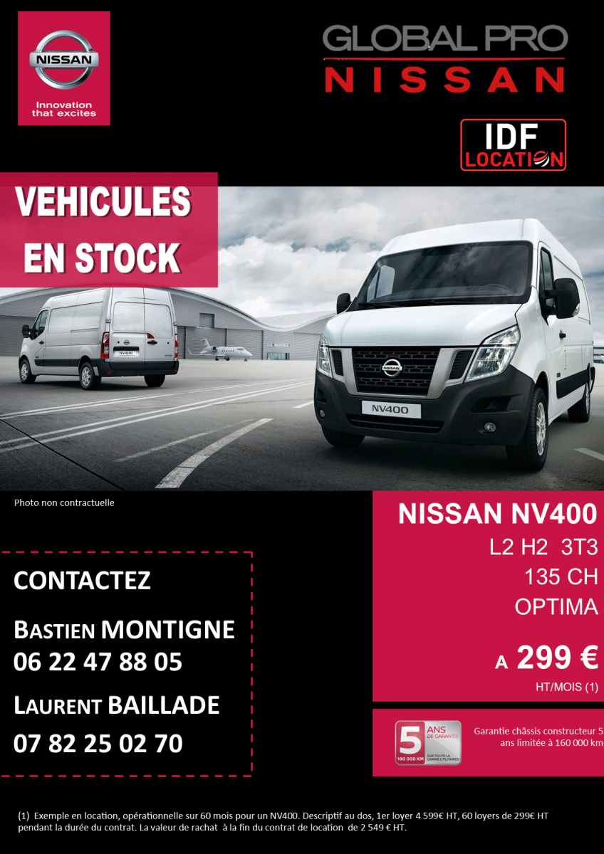 Concessionaire Nissan location NV400